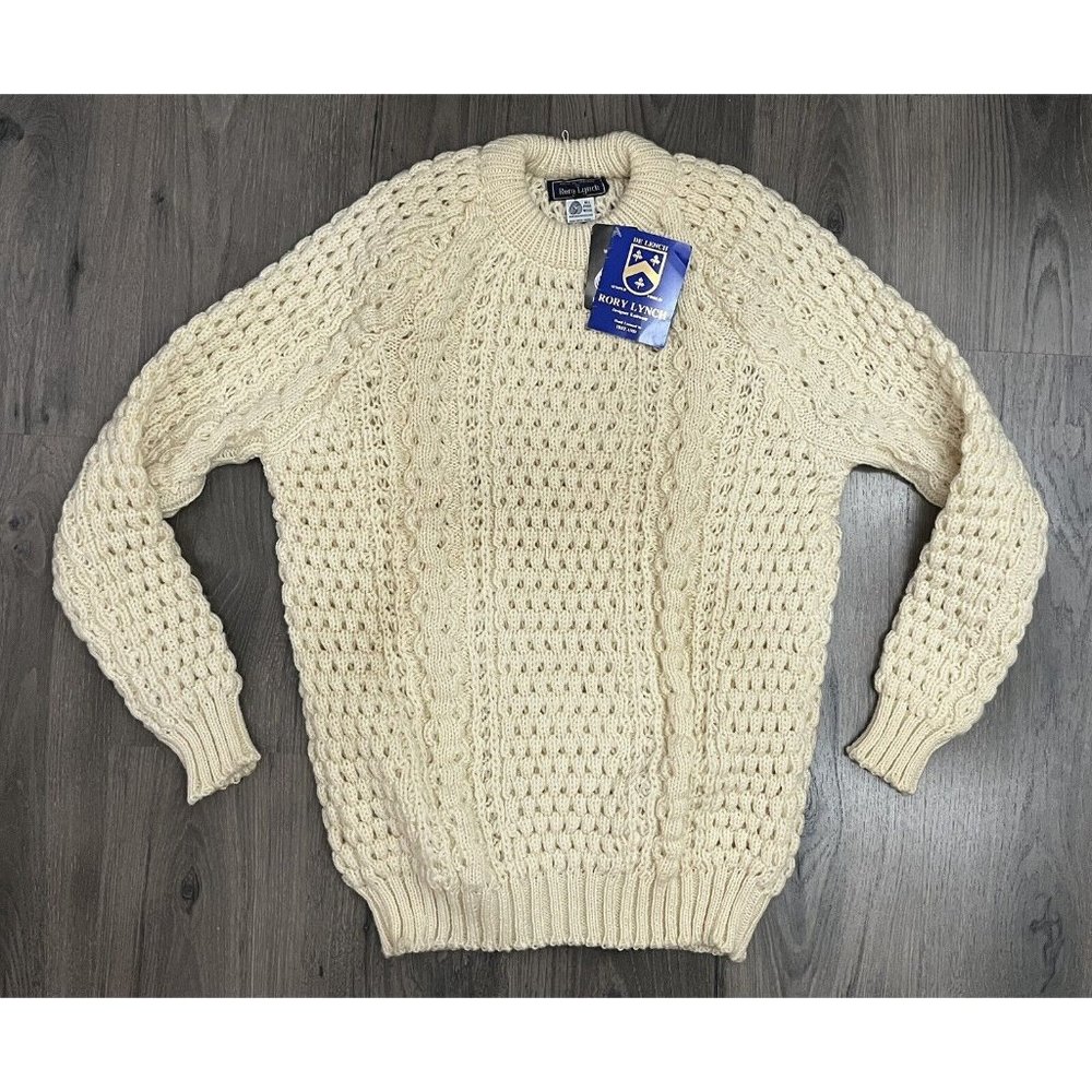 Rory Lynch Wool Sweater Hand Loomed Ireland Mens 46 De Lench Irish Vintage
